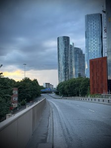 Redbricks Estate on the left, opposite Deansgate Square and New Jackson