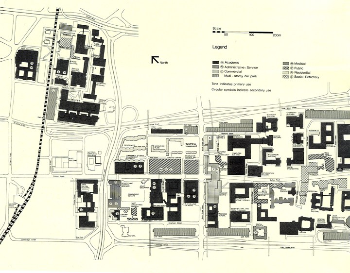 Plan of the university district from 1974